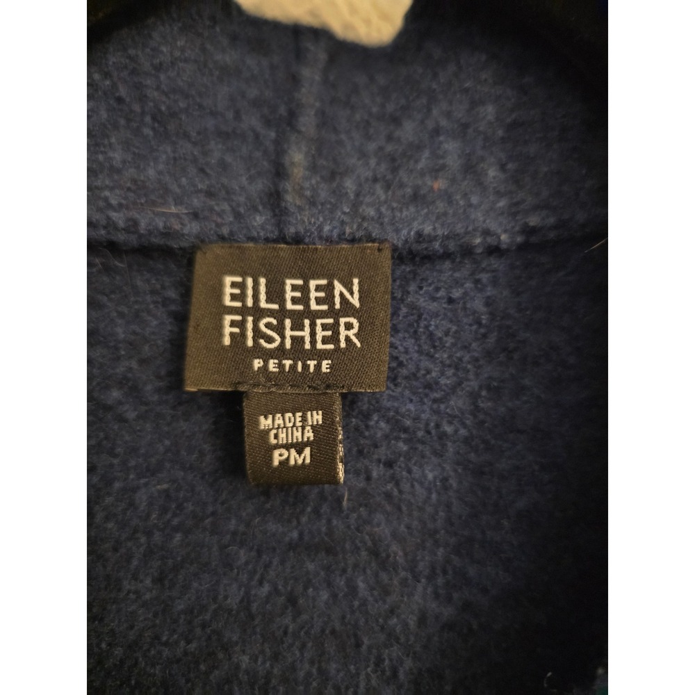 EILEEN FISHER Petite‎ Blue Knit Collarless Cardigan Sweater Jacket PM - Picture 4 of 4